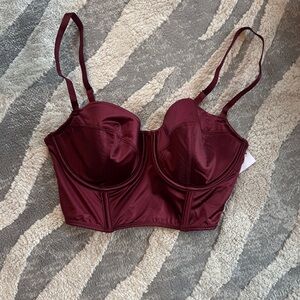 Auden Deep Red Bustier Bra